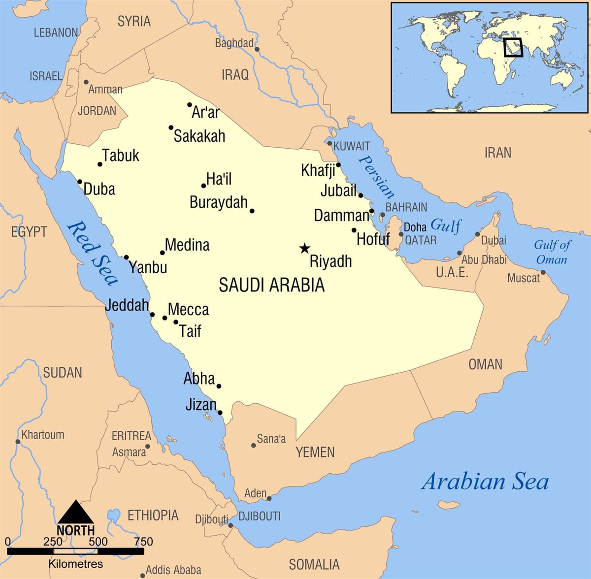 ერ-რიადი KSA რუკა
