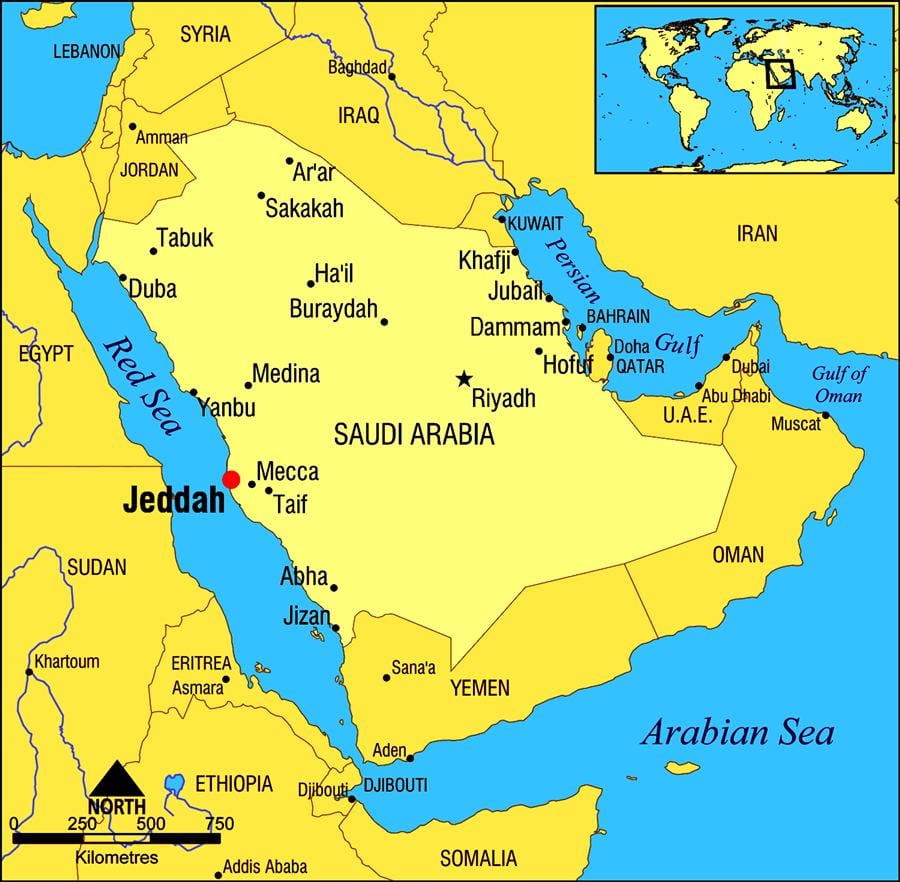 ჯიდა KSA რუკა